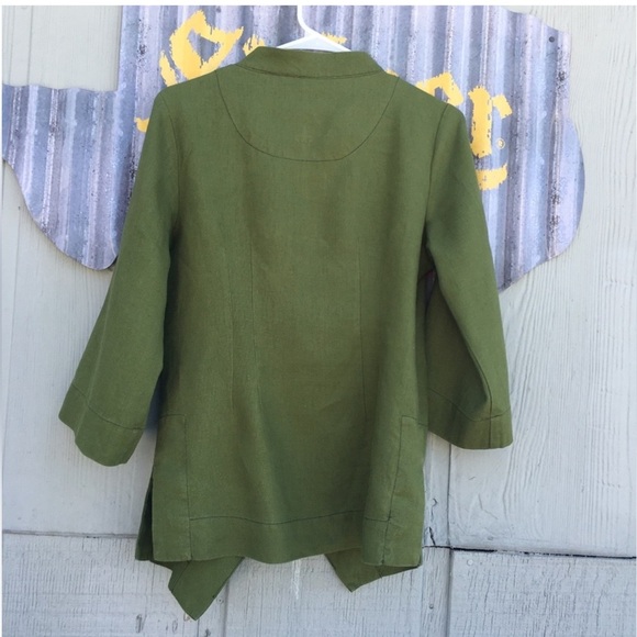 🛍️ Soft surroundings 100% Linen Stylish wrap jacket with 3/4 sleeve Size PXS - Picture 3 of 12